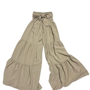 Women's Tan Wide-Leg Pants
